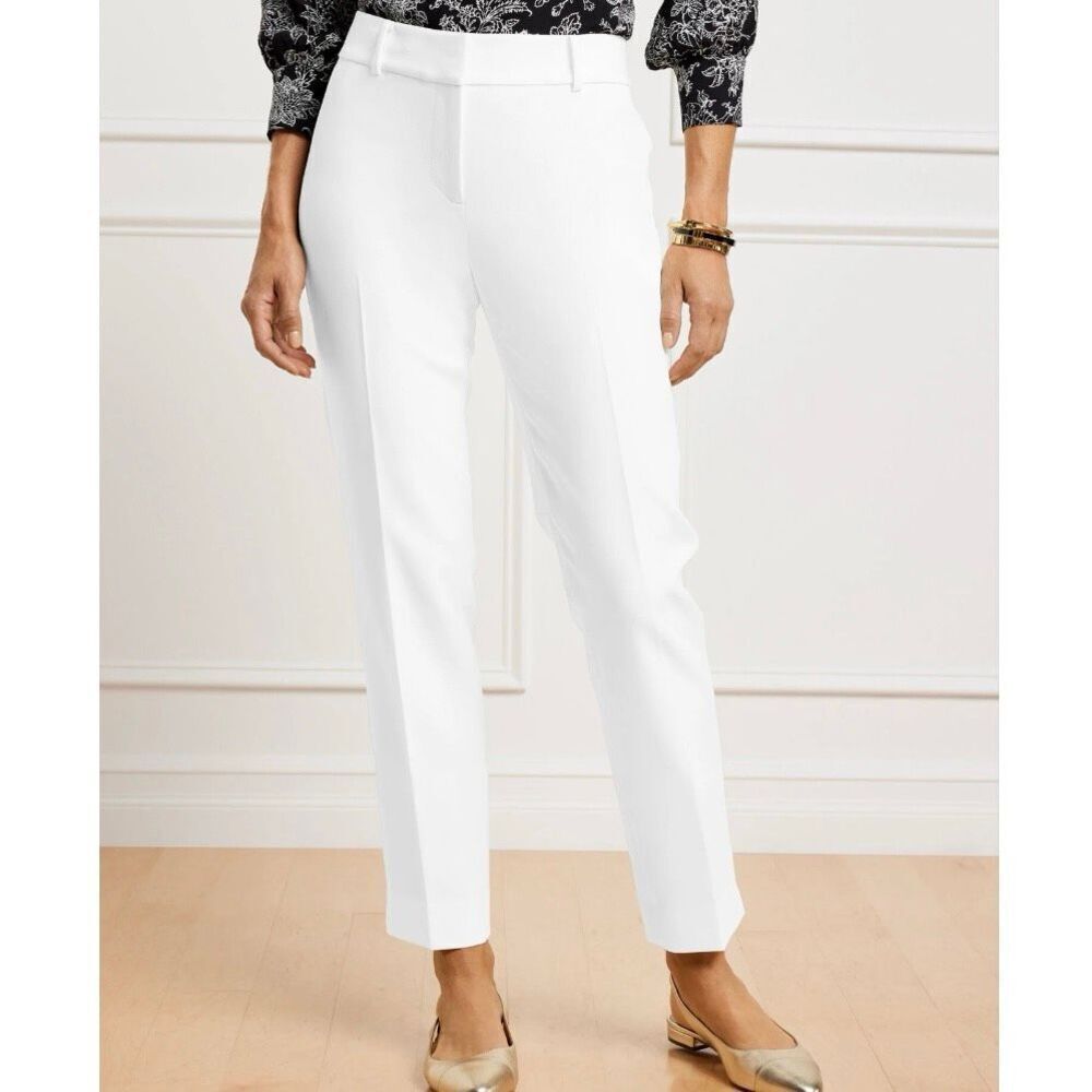 TALBOTS | White The Perfect Chino Curvy Ankle Pants Straight Cut | Size 18W Peti